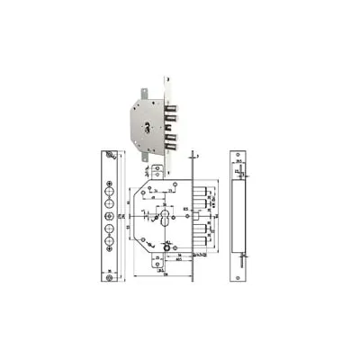 SERRATURA TRIPLICE INFILARE SCR. CIL. EUROP. BLINDATE 2151PEN NCL/FL