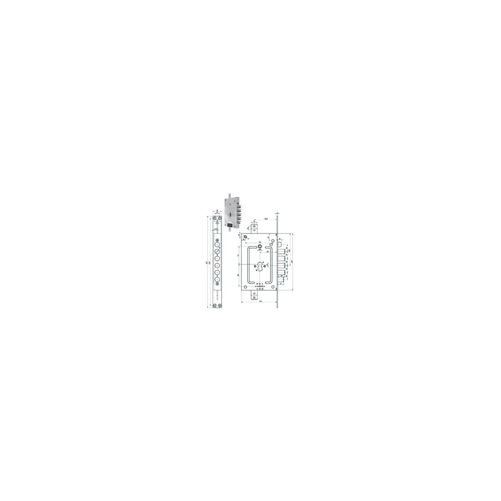 SERRATURA TRIPLICE APPLICARE SCR. CIL. EUR. + D/M BLIND.REV. 2956 PEN