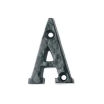 LETTERA ALFABETO "A" IN FERRO NERO OPACO