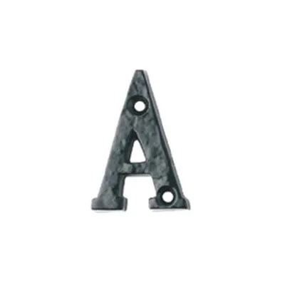 LETTERA ALFABETO "A" IN FERRO NERO OPACO