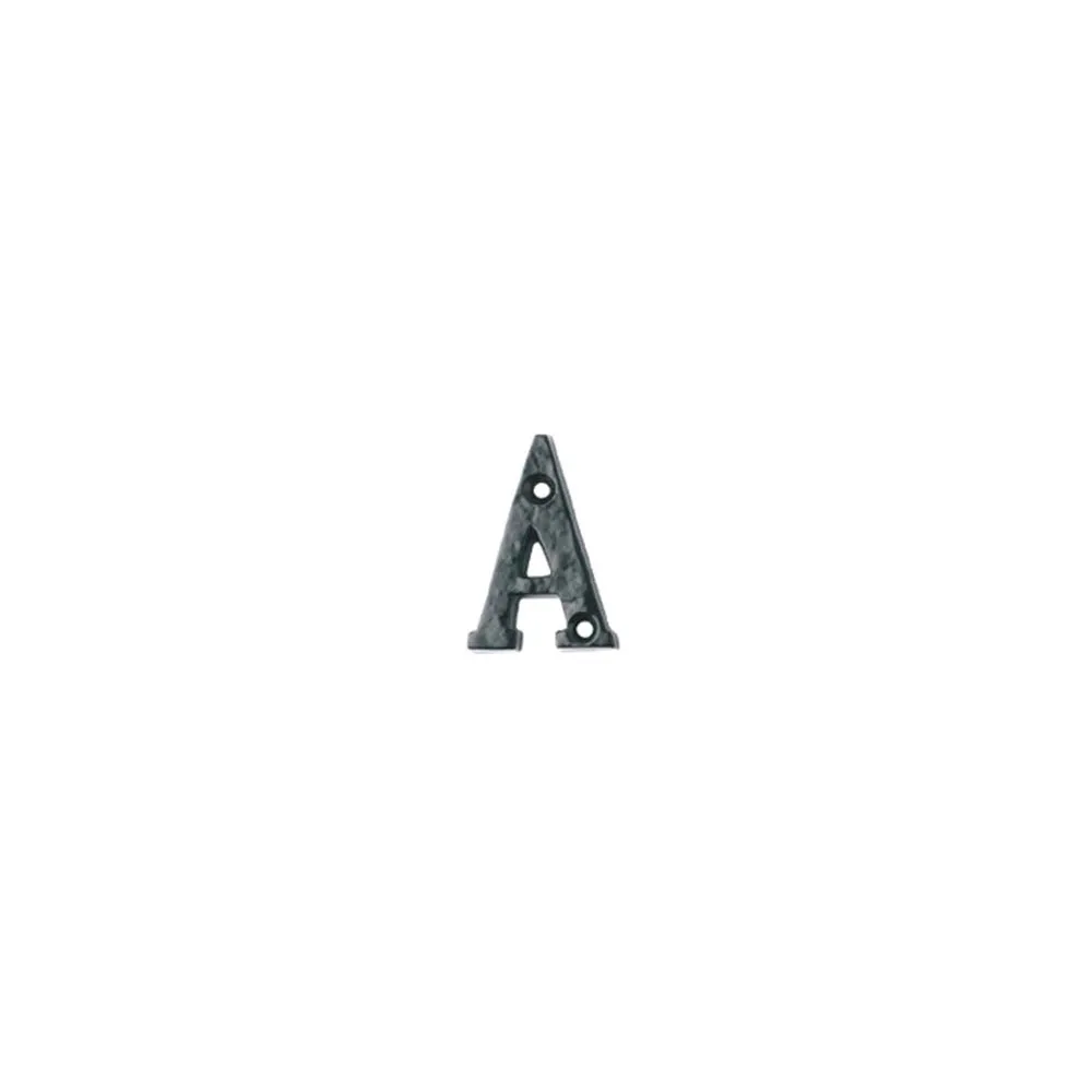 LETTERA ALFABETO "A" IN FERRO NERO OPACO