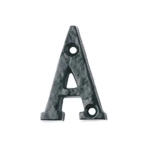 LETTERA ALFABETO "A" IN FERRO NERO OPACO