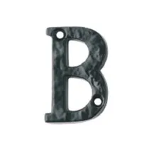 LETTERA ALFABETO "B" IN FERRO NERO OPACO