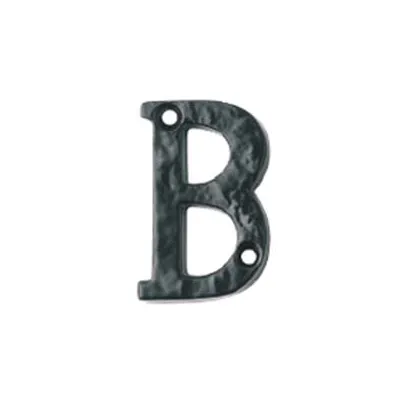 LETTERA ALFABETO "B" IN FERRO NERO OPACO