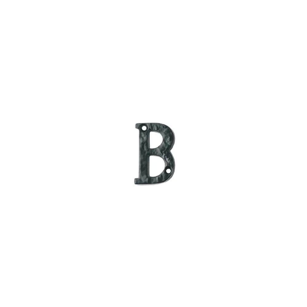 LETTERA ALFABETO "B" IN FERRO NERO OPACO