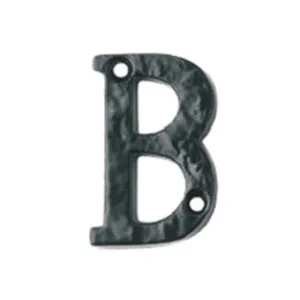 LETTERA ALFABETO "B" IN FERRO NERO OPACO