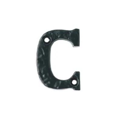 LETTERA ALFABETO "C" IN FERRO NERO OPACO