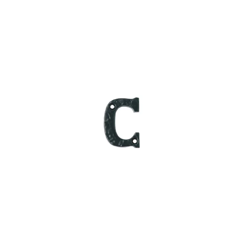 LETTERA ALFABETO "C" IN FERRO NERO OPACO