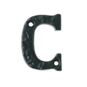 LETTERA ALFABETO "C" IN FERRO NERO OPACO
