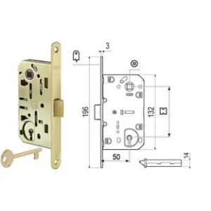 SERRATURA PATENT DA INFILARE MEDIANA EVOLUTION BORDO TONDO OTTONATO