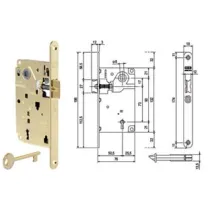 SERRATURA PATENT DA INFILARE CENTRO SOLO SCROCCO BORDO TONDO OTTONATO