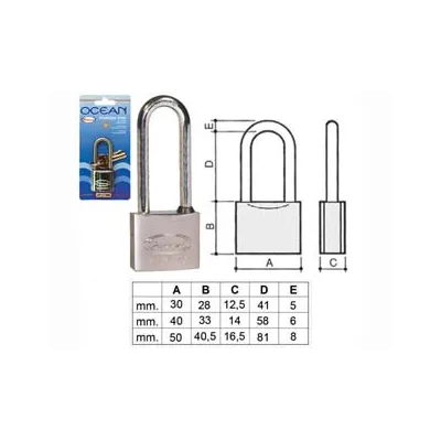LUCCHETTO OTTONE ARCO LUNGO OCEAN 2700M IN BLISTER