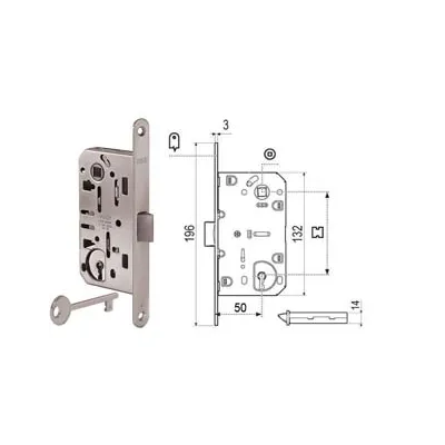 SERRATURA PATENT DA INFILARE MEDIANA EVOLUTION BORDO TONDO CROMATO OP.