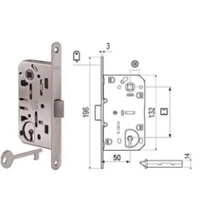 SERRATURA PATENT DA INFILARE MEDIANA EVOLUTION BORDO TONDO CROMATO OP.