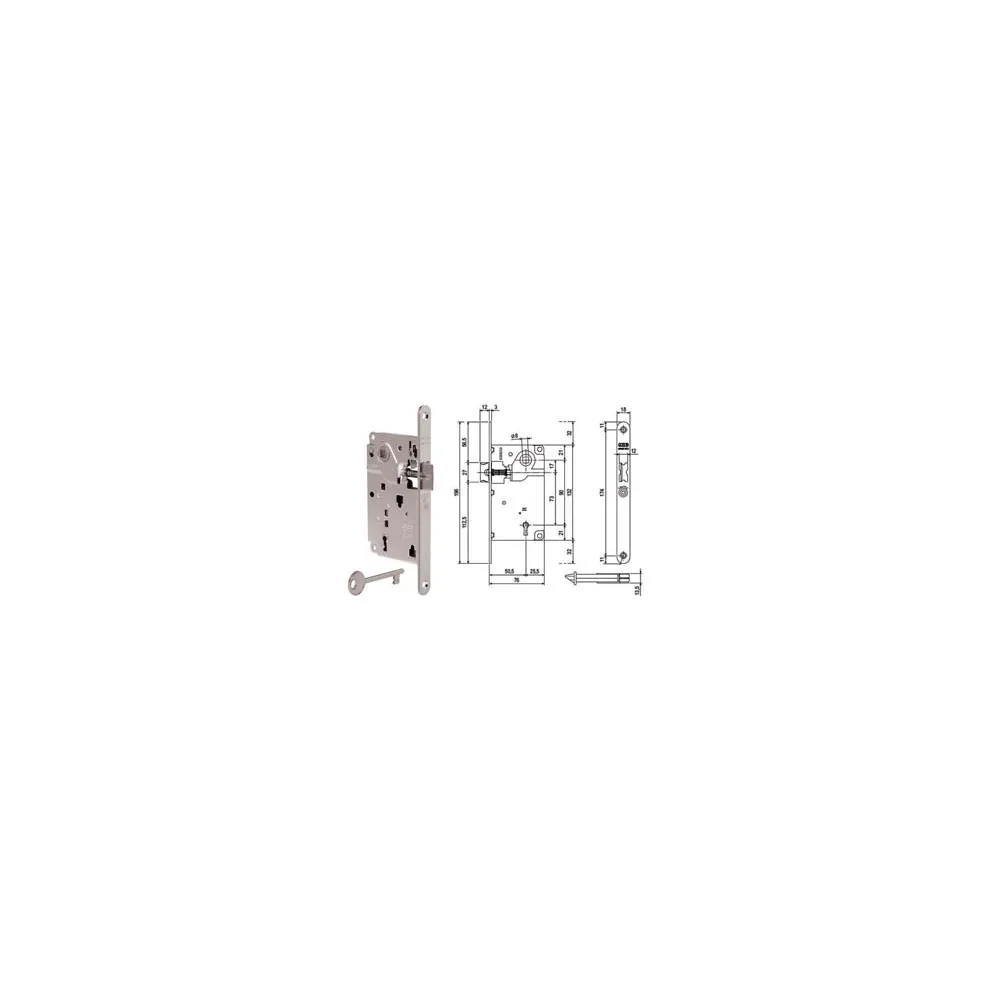 SERRATURA PATENT DA INFILARE CENTRO SOLO SCROCCO BORDO TONDO CROM. OP.