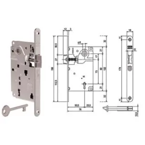SERRATURA PATENT DA INFILARE CENTRO SOLO SCROCCO BORDO TONDO CROM. OP.