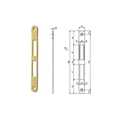 CONTROPIASTRA SERRATURA PATENT CENTRO BORDO TONDO OTT. FRONTALE MM.18