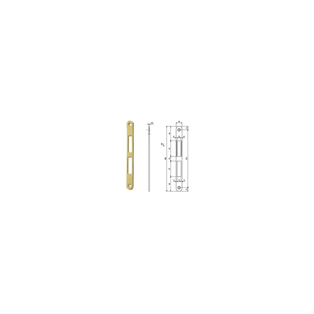 CONTROPIASTRA SERRATURA PATENT CENTRO BORDO TONDO OTT. FRONTALE MM.18
