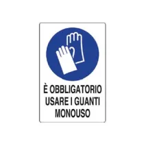 CARTELLO "E' OBBLIGATORIO USARE I GUANTI MONOUSO"
