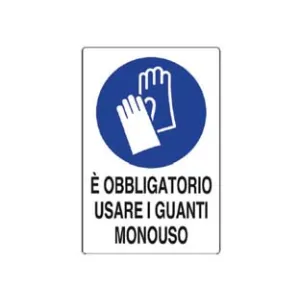 CARTELLO "E' OBBLIGATORIO USARE I GUANTI MONOUSO"