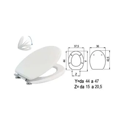 SEDILE WC LACCATO BIANCO CON CHIUSURA RALLENTATA