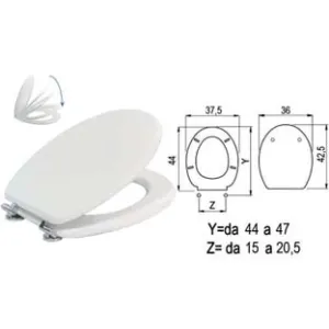 SEDILE WC LACCATO BIANCO CON CHIUSURA RALLENTATA