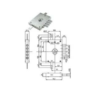 SERRATURA TRIPL.APPLICARE CILINDRO EU CON SCROCCO BLIND.HEAVY MM.63