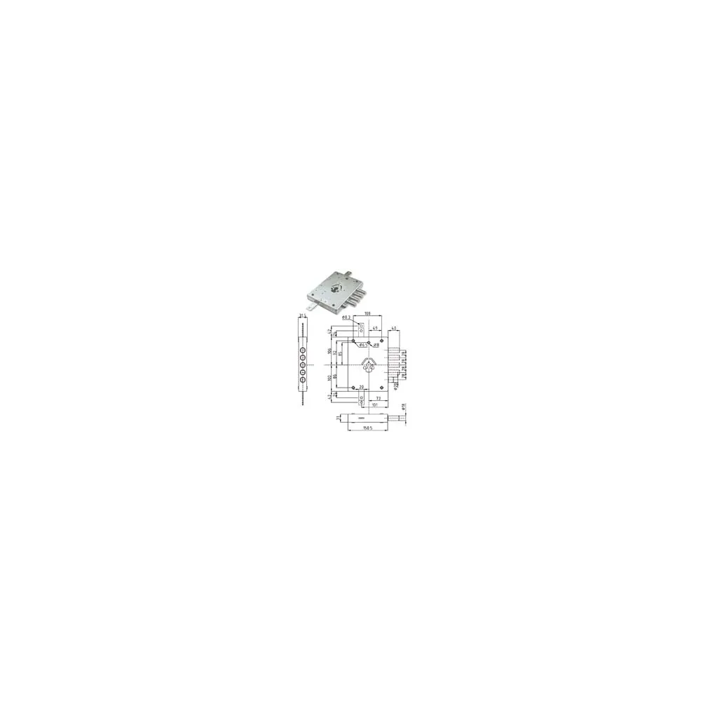 SERRATURA TRIPL.APPLICARE CILINDRO EU CON SCROCCO BLIND. HEAVY MM.73