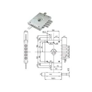 SERRATURA TRIPL.APPLICARE CILINDRO EU CON SCROCCO BLIND. HEAVY MM.73