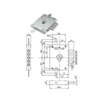 SERRATURA TRIPL.APPLICARE CILINDRO EU CON SCROCCO BLIND. HEAVY MM.73