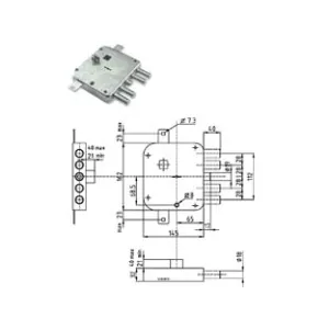 SERRATURA TRIPLICE APPLICARE CON SCROCCO DOPPIA MAPPA BLINDATE STRONG