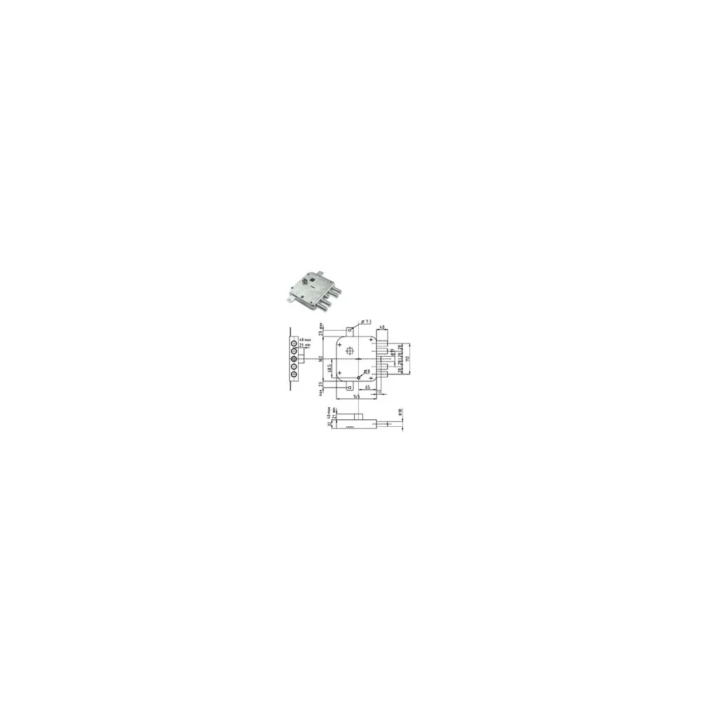 SERRATURA TRIPLICE APPLICARE CON SCROCCO DOPPIA MAPPA BLINDATE STRONG