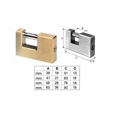 LUCCHETTO RETTANGOLARE IN OTTONE 2800