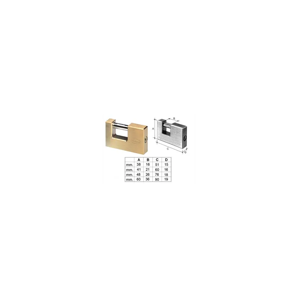 LUCCHETTO RETTANGOLARE IN OTTONE 2800
