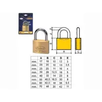 LUCCHETTO OTTONE ARCO NORMALE 2700 IN BLISTER