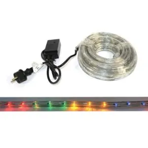 TUBO LUMINOSO 216 LED 3 VIE MULTICOLOR USO INT.EST. C/GIOCO LUCI MT.10