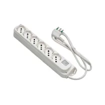 MULTIPRESA 6 POSTI BIPASSO + SCHUKO C/INTERRUTT. "LINEA RETAIL" BIANCA