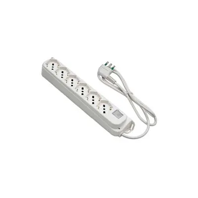 MULTIPRESA 6 POSTI BIPASSO + SCHUKO C/INTERRUTT. "LINEA RETAIL" BIANCA
