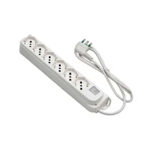 MULTIPRESA 6 POSTI BIPASSO + SCHUKO C/INTERRUTT. "LINEA RETAIL" BIANCA