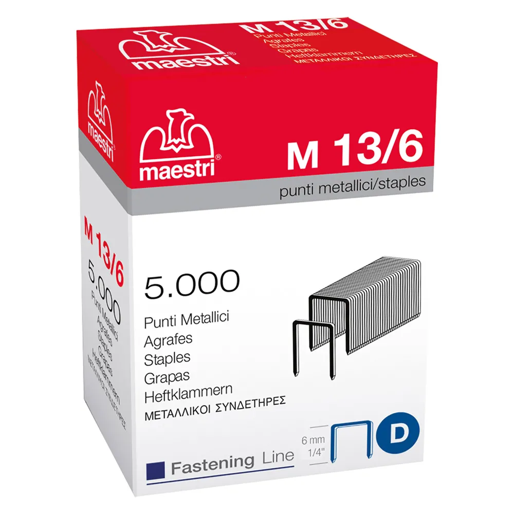 PUNTI PER FISSATRICE A MARTELLO M. 13/6 cf. 5000 pz PUNTI PER FISSATRICE A MARTELLO M. 13/6 cf. 5000 pz
