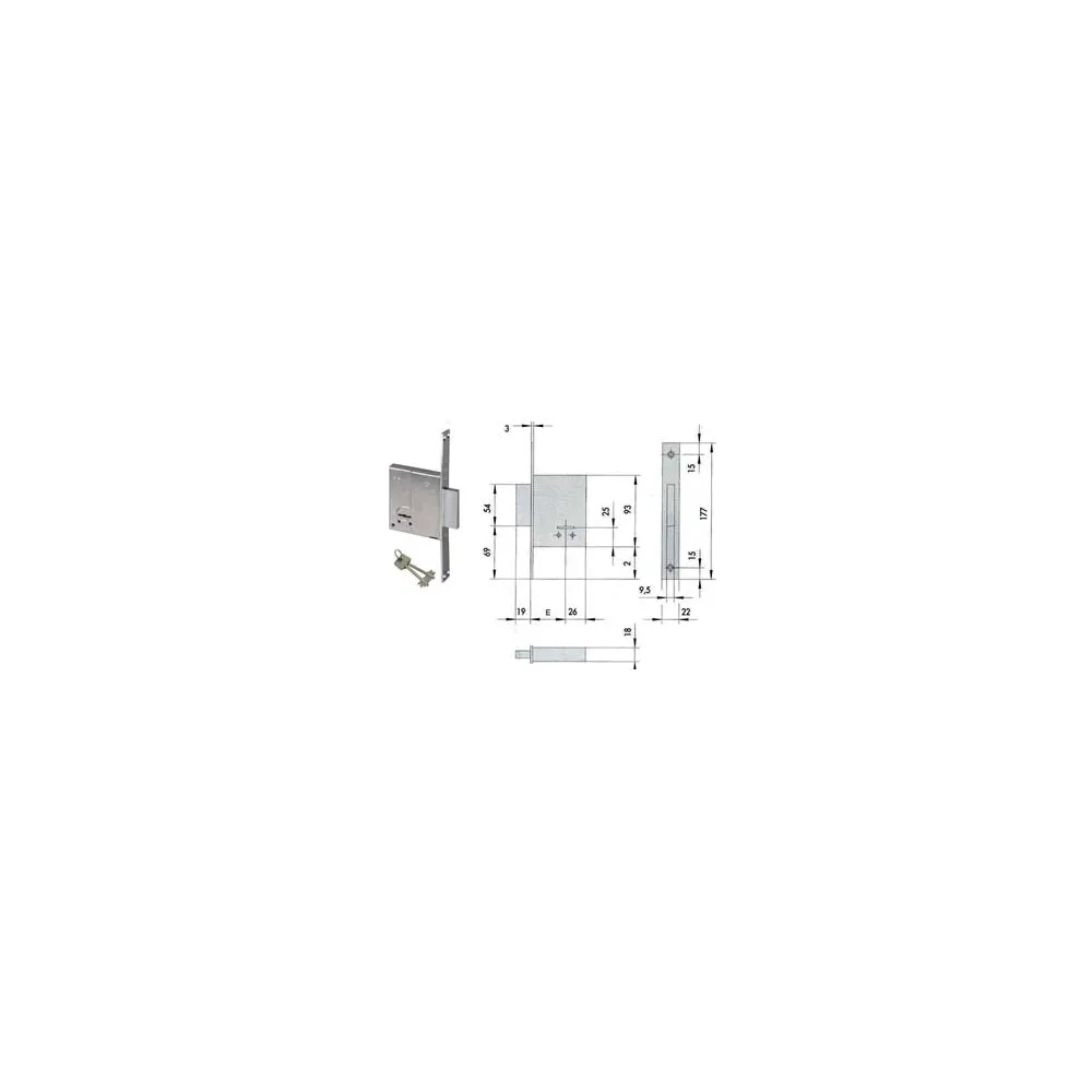 SERRATURA DA INFILARE DOPPIA MAPPA 57223