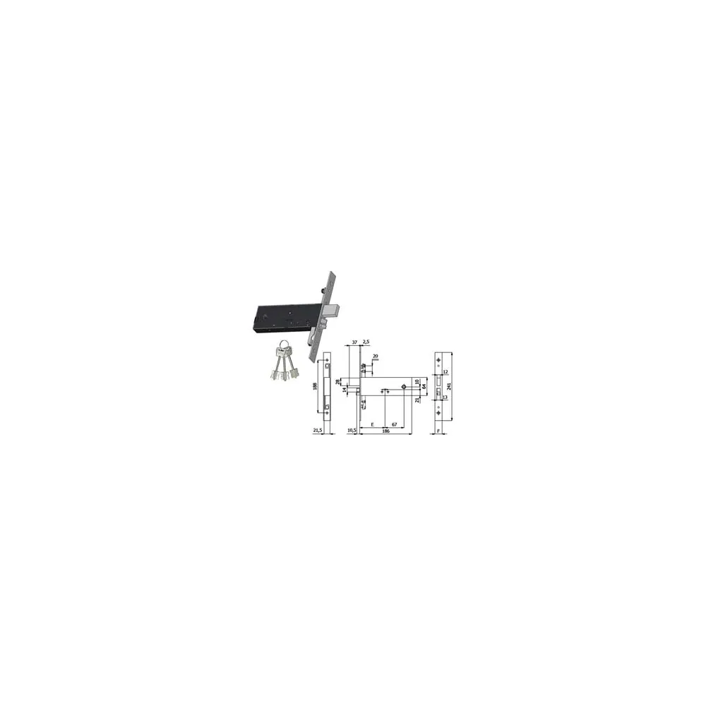 ELETTROSERRATURA TRIPL. INFILARE FASCE D/M. CAT. E SCR. MM.64 H 5978