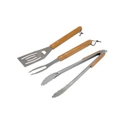 SET UTENSILI PER BARBECUE PZ.3 CON MANICI IN LEGNO