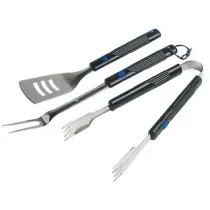 SET UTENSILI PER BARBECUE PZ.3 CON MANICI ALLUNGABILI IN BACHELITE