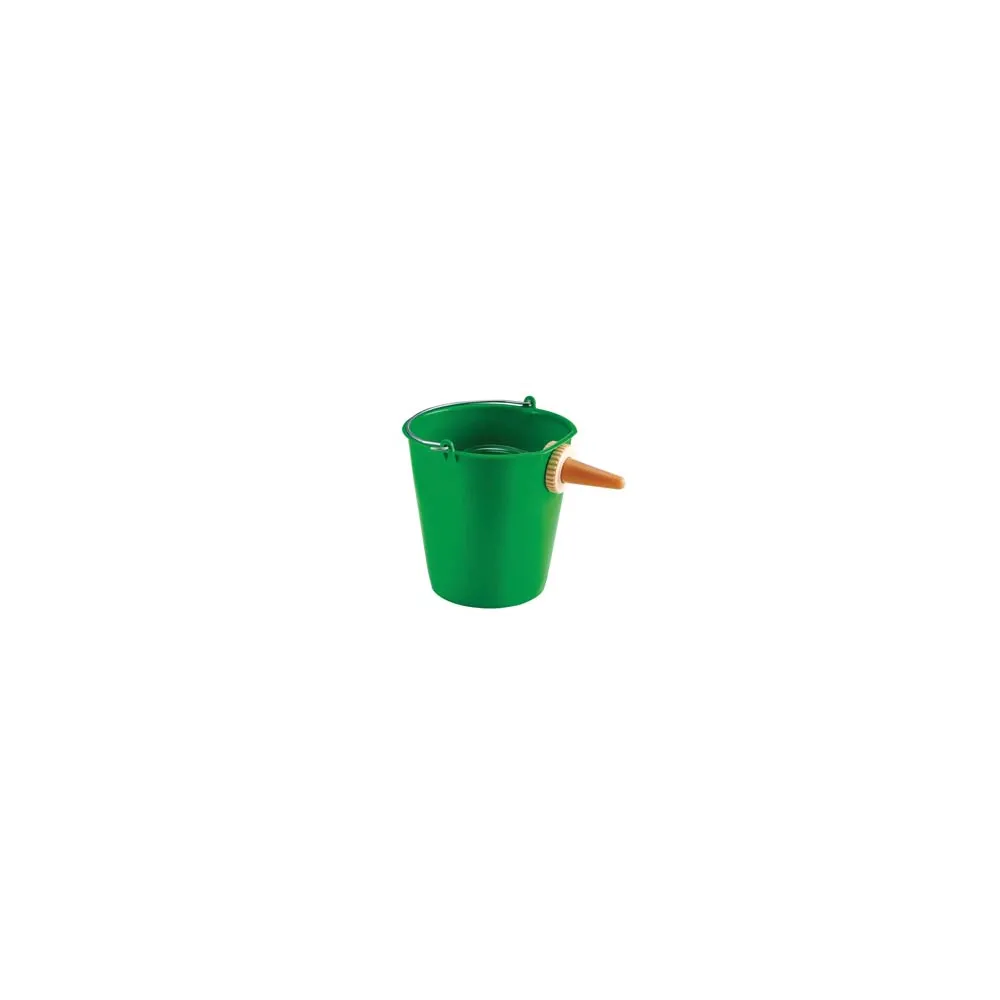 SECCHIO VERDE CON POPPATOIO PER VITELLI