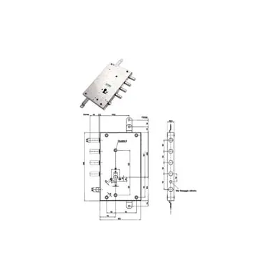 SERRATURA TRIPLICE APPLICARE SERRABLINDA CON SCROCCO CILINDRO EU 85461