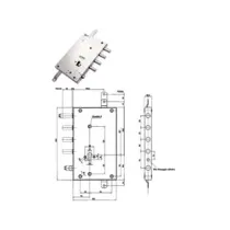 SERRATURA TRIPLICE APPLICARE SERRABLINDA CON SCROCCO CILINDRO EU 85461