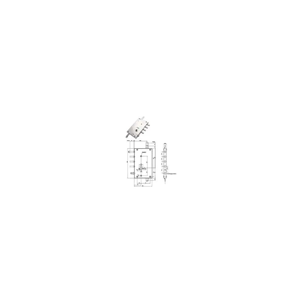 SERRATURA TRIPLICE APPLICARE SERRABLINDA CON SCROCCO CILINDRO EU 85461