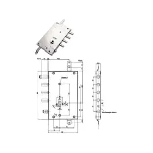 SERRATURA TRIPLICE APPLICARE SERRABLINDA CON SCROCCO CILINDRO EU 85461