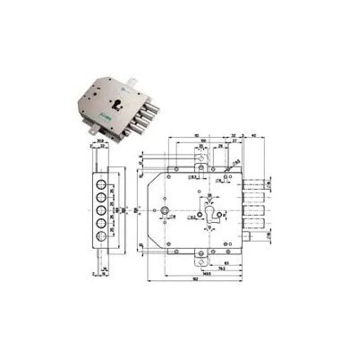 SERRATURA TRIPLICE APPLICARE CON SCROCCO CILINDRO EU BLINDATE 85555